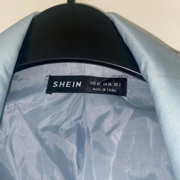 Light blue blazer with shoulder pads - Picture 3 of 4